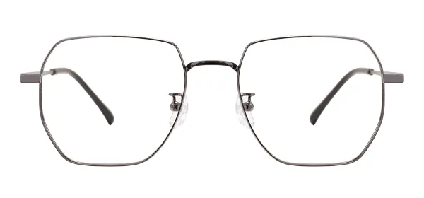 Metal Geometric Eyeglasses (Gray)