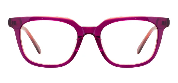 Square Full Rim Spectacles (Transparent Purple)
