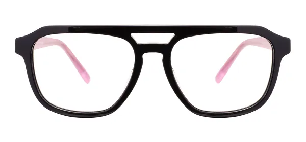 Men Vintage Acetate Eyeglasses (Black & Pink)