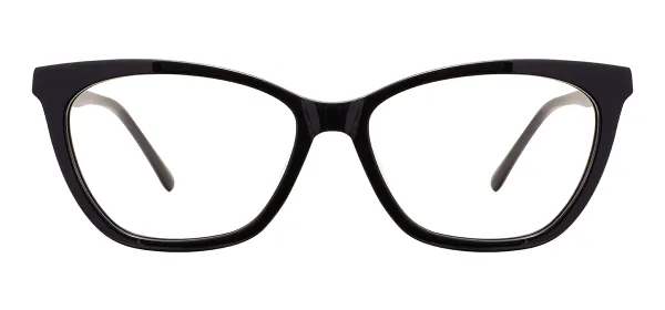 Acetate Cat Eye Glasses (Black)