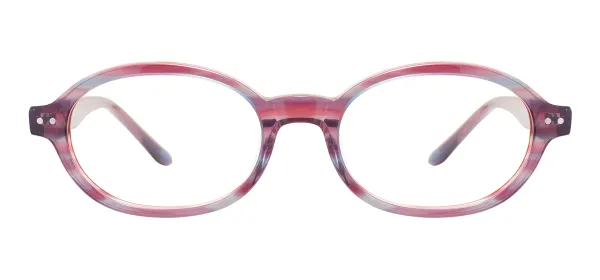 Acetate Oval Glasses (Transparent Purple)