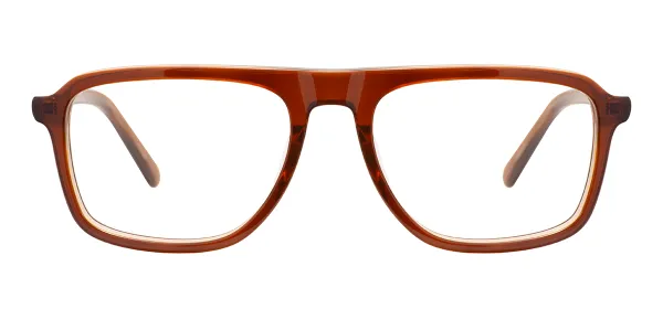Classic Square Glasses (Transparent Brown)