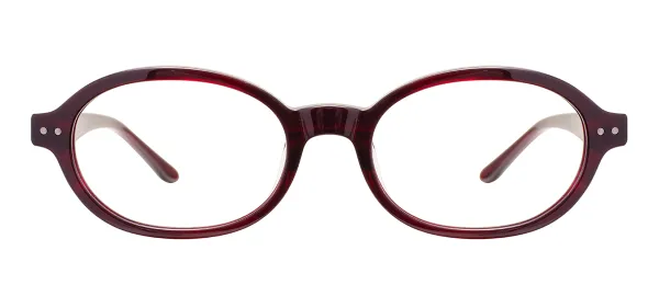Acetate Oval Glasses (Transparent Red)
