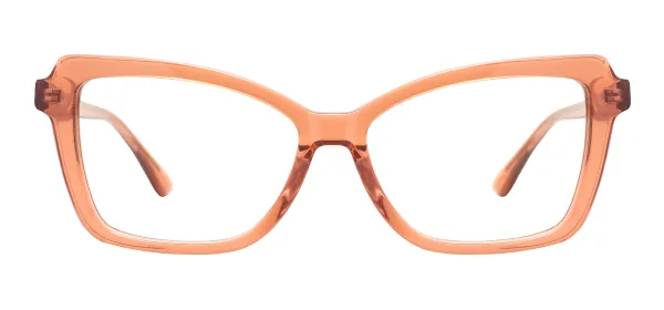 Women Cat Eye Glasses (Transparent Brown)