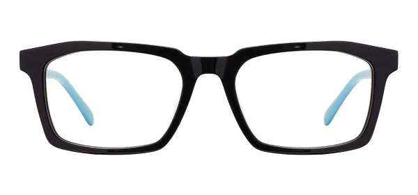 Classic Rectangle Eyeglasses (Black & Blue)
