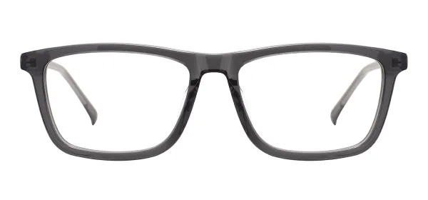 Classic Rectangular Glasses (Transparent Gray)