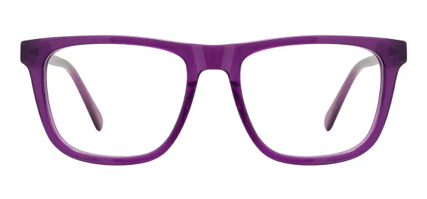 Fashion Square Acetate Eyeglasses  (Transparent Purple)