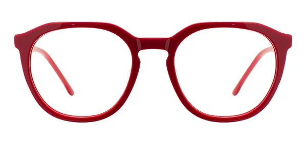 Square Acetate Eyeglasses (Red)