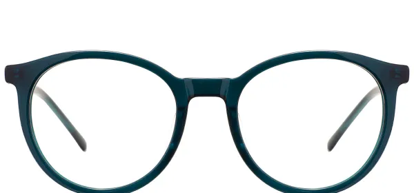Retro Round Acetate Glasses (Transparent Green)