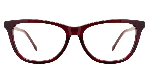 Women Cat Eye Glasses (Transparent Red)