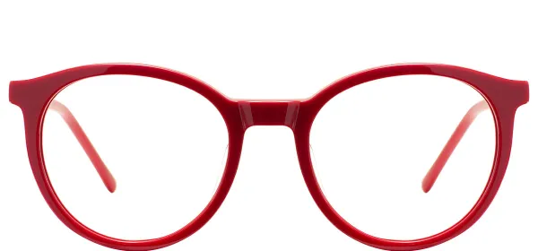 Retro Round Acetate Glasses (Red)