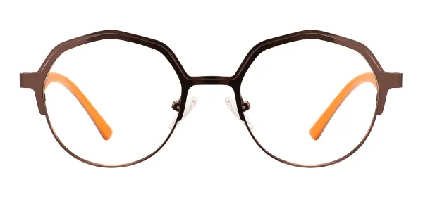 Fashion Round Eyeglasses (Brown)