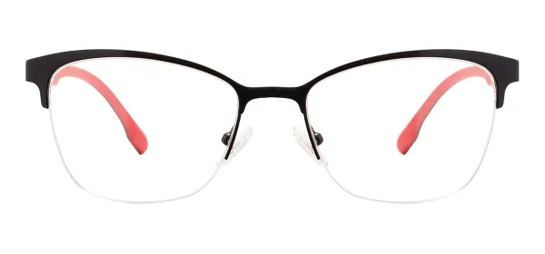 Retro Half-rim Glasses (Black Red)