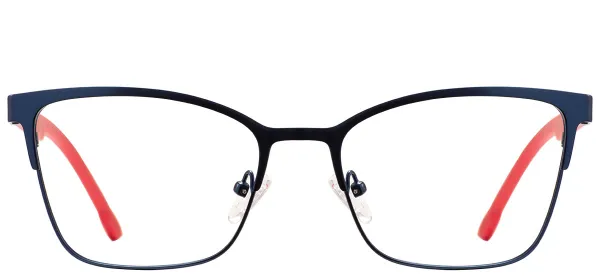 Fashion Square Eyeglasses (Blue & Red)