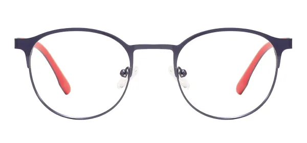 Retro Round Eyeglasses (Blue & Red)