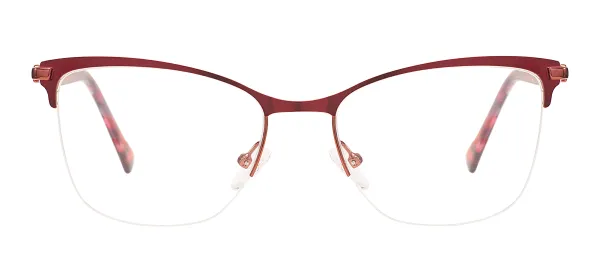 Vintage Metal Eyeglasses (Red)