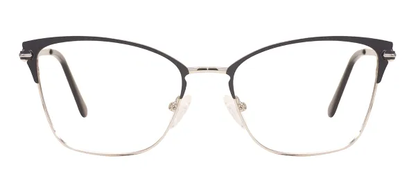 Fashion Cat Eye Glasses (Black & Silver)