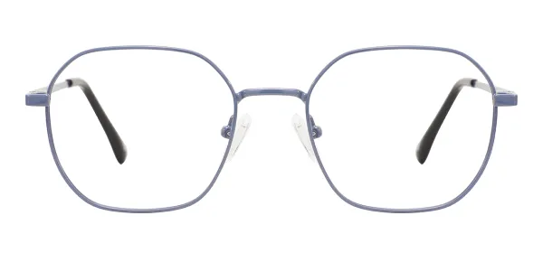 Retro Polygon Eyeglasses (Blue)