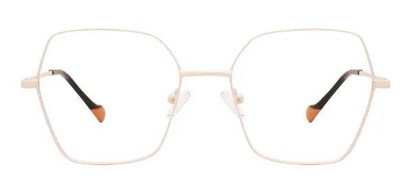 Fashion Polygon Glasses  (Ivory)