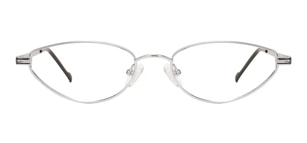 Retro Oval Metal Glasses (Silver)