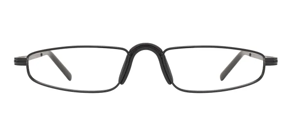 Small Oval Metal Eyeglasses (Black)