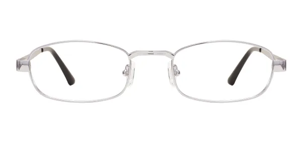 Metal Oval Eyeglasses (Silver)
