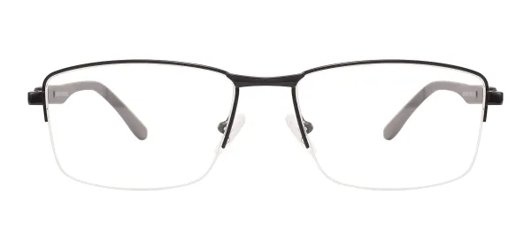Metal Half Rim Glasses (Black)