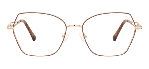 Fashion Geometric Eyewear (Brown)