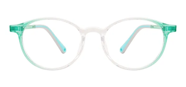 Children Oval Colorful Glasses  (Transparent Green)