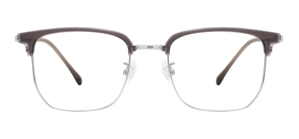 Classic Metal Eyebrow Glasses (Transparent Gray)