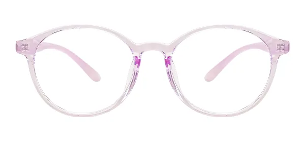 TR90 Retro Round Eyeglasses (Transparent Purple)