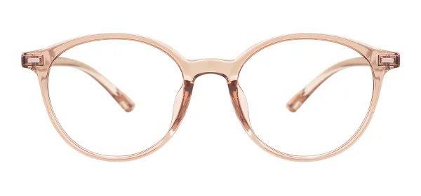 Retro Round Eyeglasses (Transparent Brown)