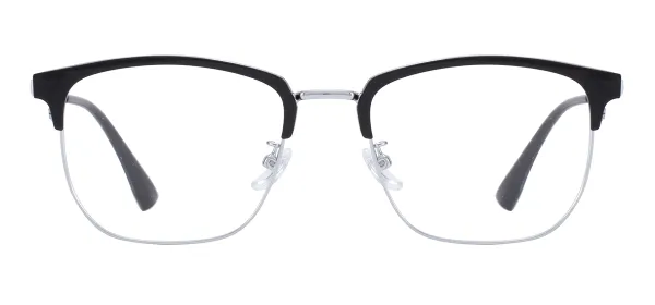Retro Browline Eyewear (Black & Silver)