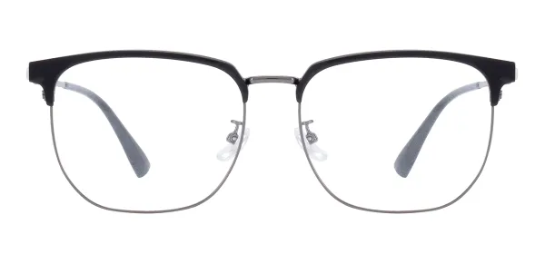 Vintage Square Eyeglasses (Black & Gray)