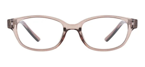 Trendy Oval Teenagers Glasses (Transparent Brown)