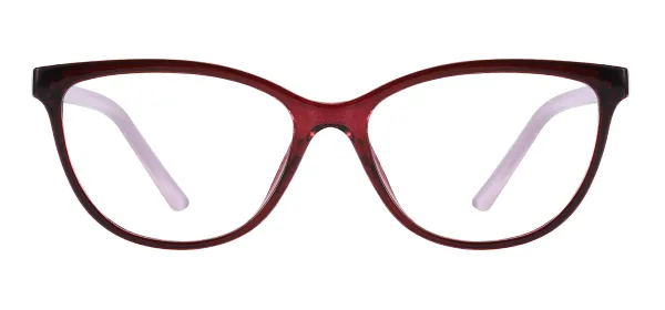 TR90 Oval Eyeglasses (Transparent Red)
