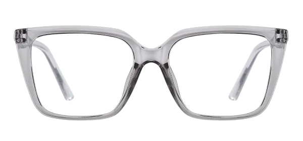 TR90 Square Eyeglasses (Transparent Gray)