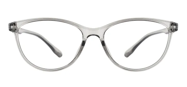 TR90 Vintage Oval Eyewear (Transparent Gray)