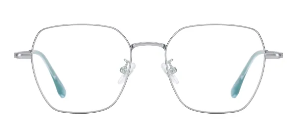 Fashion Geometric Eyeglasses (Silver)