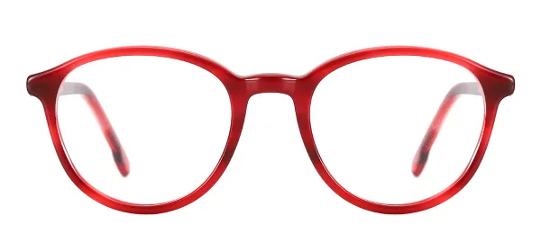 Small Retro Round Eyewear (Transparent Red)