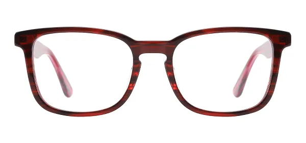 Acetate Square Eyeglasses (Red)