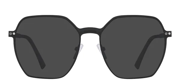 Fashion Geometric Clip on Glasses (Black & Gold)