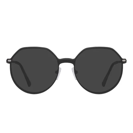 Metal Geometric Eyeglasses with Clip