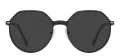 Metal Geometric Eyeglasses with Clip