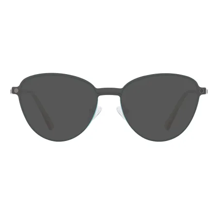 Oval Metal Sunglasses with Clip