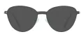 Oval Metal Sunglasses with Clip