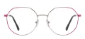 Metal Geometric Eyeglasses with Clip