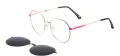 Metal Geometric Eyeglasses with Clip