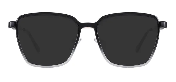 Square Clip On Polarized Sunglasses (Gold)
