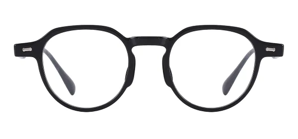 Retro Round Eyeglasses (Black)